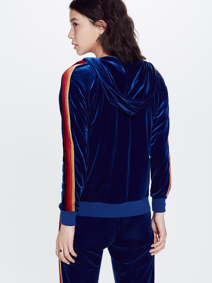 Aviator Nation Classic Velvet Zip Hoodie - Blue